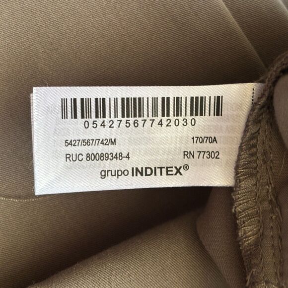 Zara Straight Leg Low Rise Brown Trousers Work Casual Pants Size M NWOT - Picture 12 of 14